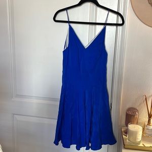 Amanda Uprichard Cobalt Blue Silk Spaghetti Dress